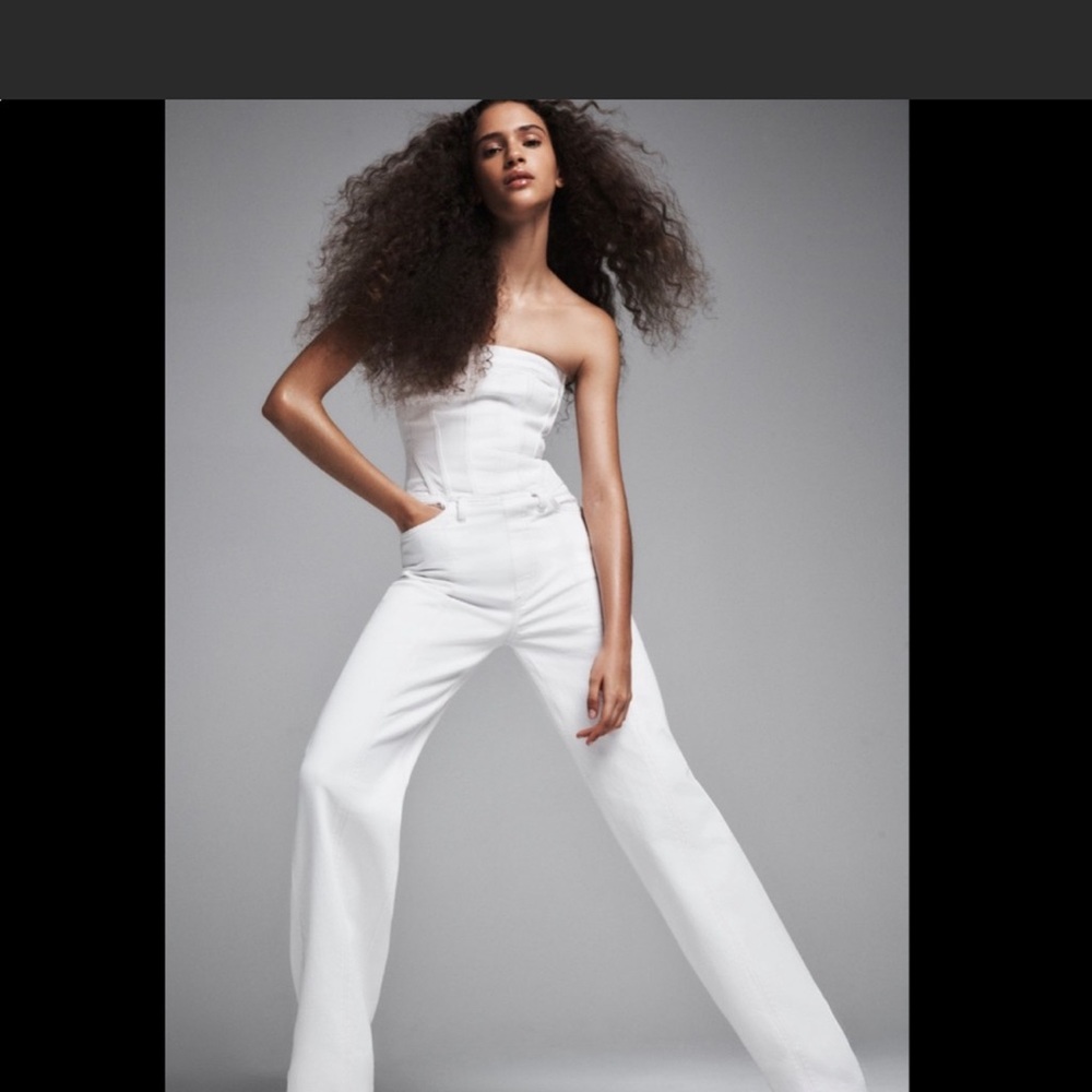 Zara denim-corset jumpsuit